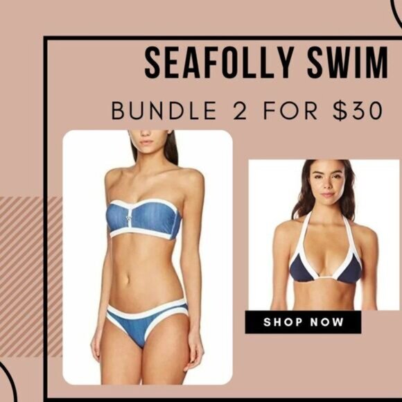 Seafolly Hipster Bikini Bottom Block Party Swim - Picture 6 of 7